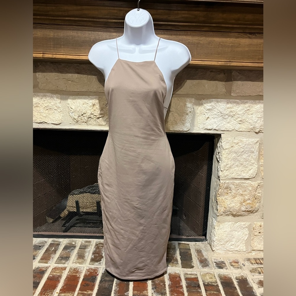 Rehab Lab Nude Color Back Out Bodycon Dress